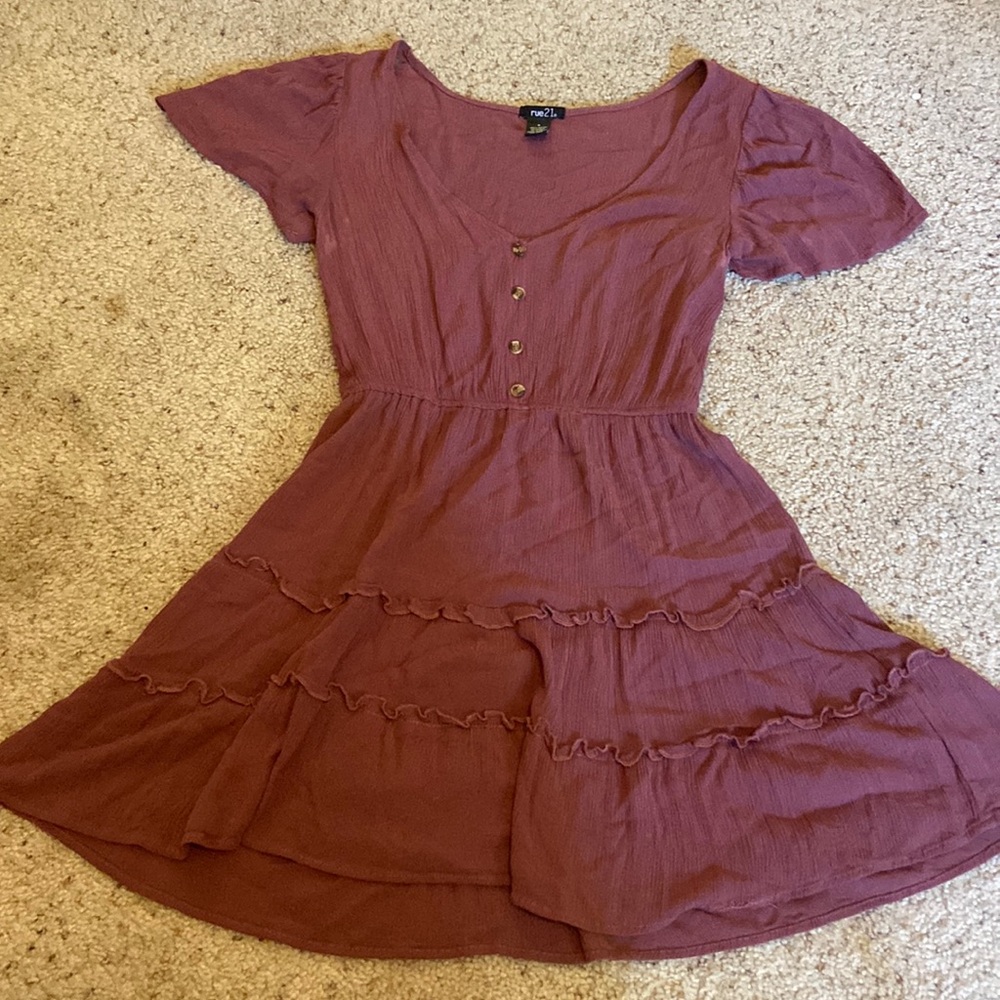 Cute Short Sleeve Purple Dress